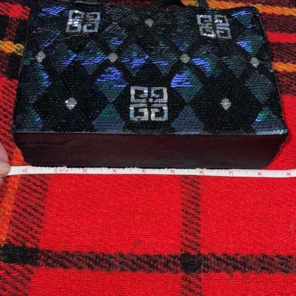 🍎 SOLD 🍎Givenchy Mini tote bag excellent condition silver n black sequins. - Picture 10 of 11